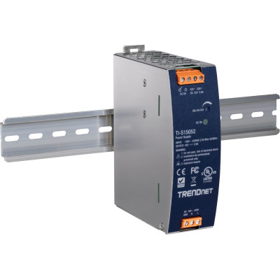 TRENDnet TI-S15052 150W Industrial DIN Rail Power Supply, PFC, 52V Output